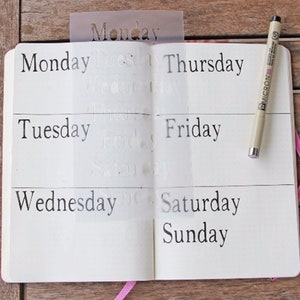 Printed days of the week bullet journaling stencil creates consistent daily headings in your bujo. Get it over here.