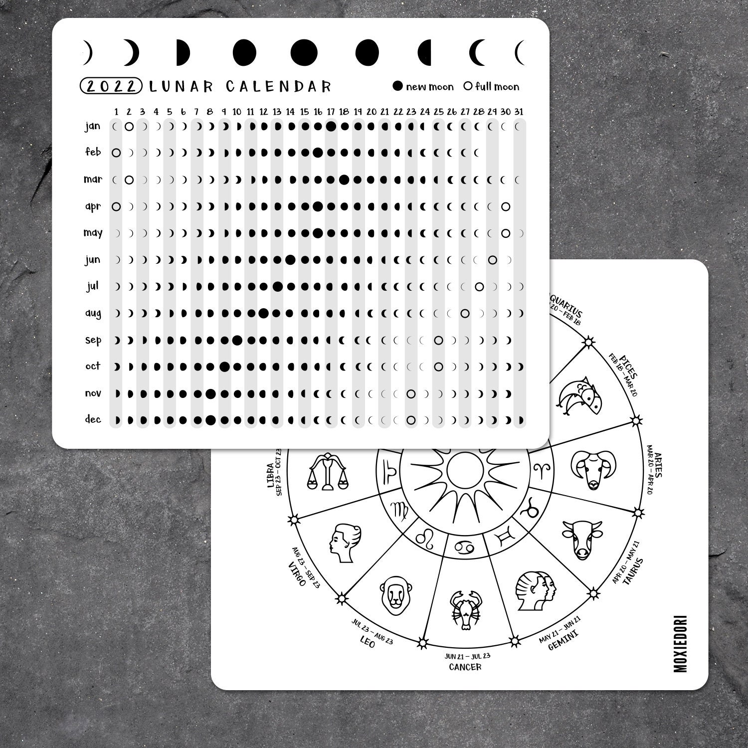 NEW! 2022 Lunar Calendar and Astrology Card assists in creating inten…