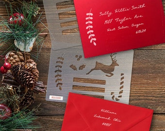 Christmas card envelope guide stencil set makes addressing envelopes easy and beautiful. Get yours here.