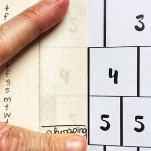 A5 Rows and columns bullet journaling tracing card divides your page vertically and horizontally. Time saver Get it over here. image 3