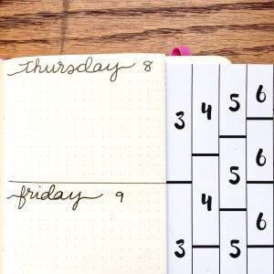 A5 Rows and columns bullet journaling tracing card divides your page vertically and horizontally. Time saver Get it over here. image 4