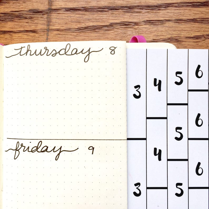A5 Rows and columns bullet journaling tracing card divides your page vertically and horizontally. Time saver Get it over here. image 4