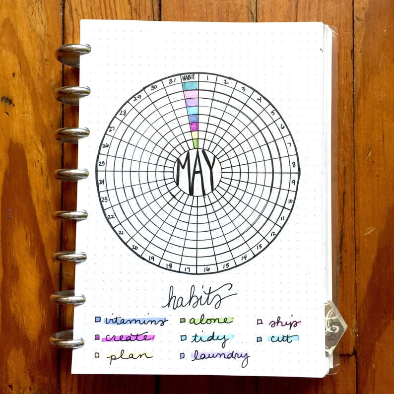 Compass Protractor™ bullet journaling stencil makes perfect concentric circles in your bullet journal. Get it exclusively here. image 5