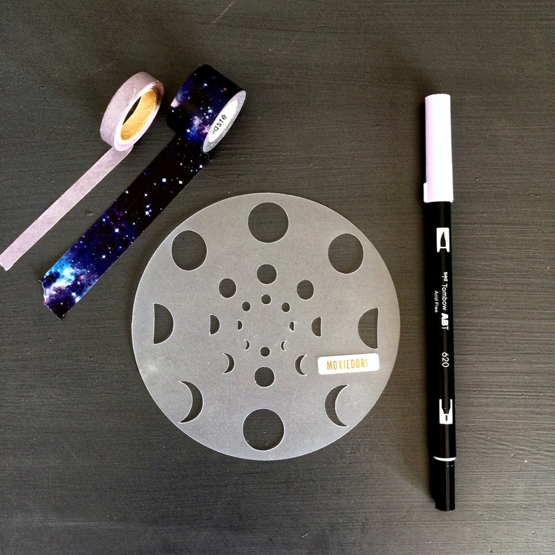 Lunar Moon Phase Bullet Journal Stencil