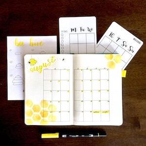 Monthly calendar bullet journaling tracing card makes creating monthly layouts fast and easy. Hop over here to get it.