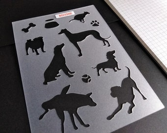 Dog Lover Bullet Journaling Stencil est l'outil de bujo parfait sur le thème des chiots pour l'amoureux des chiens en vous. Prenez-le ici.