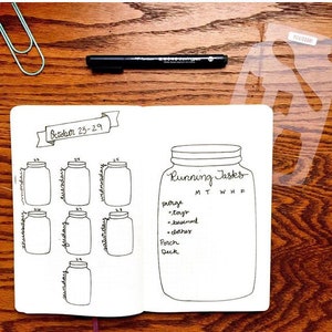 Mason Jar Bullet Journaling Stencil creates a variety of charming bujo layouts. Click here to view. image 7