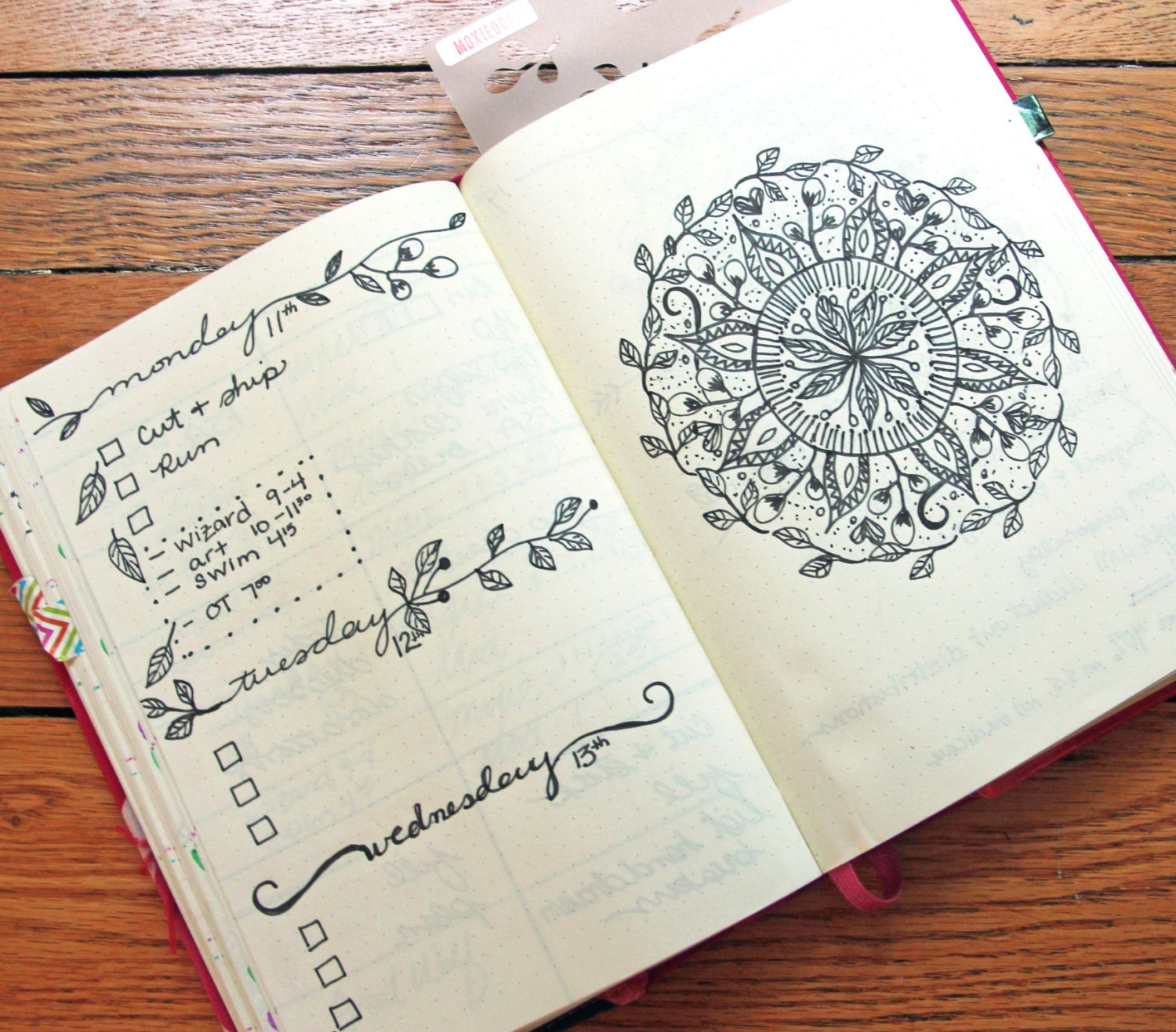 Flower and Vine Bullet Journaling Stencil Creates a Variety of Floral  Doodles in Your Bujo. Get It Exclusively Here. 