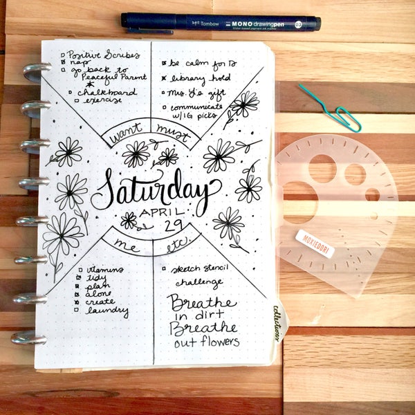 Compass Protractor™ bullet journaling stencil makes perfect concentric circles in your bullet journal. Get it exclusively here.