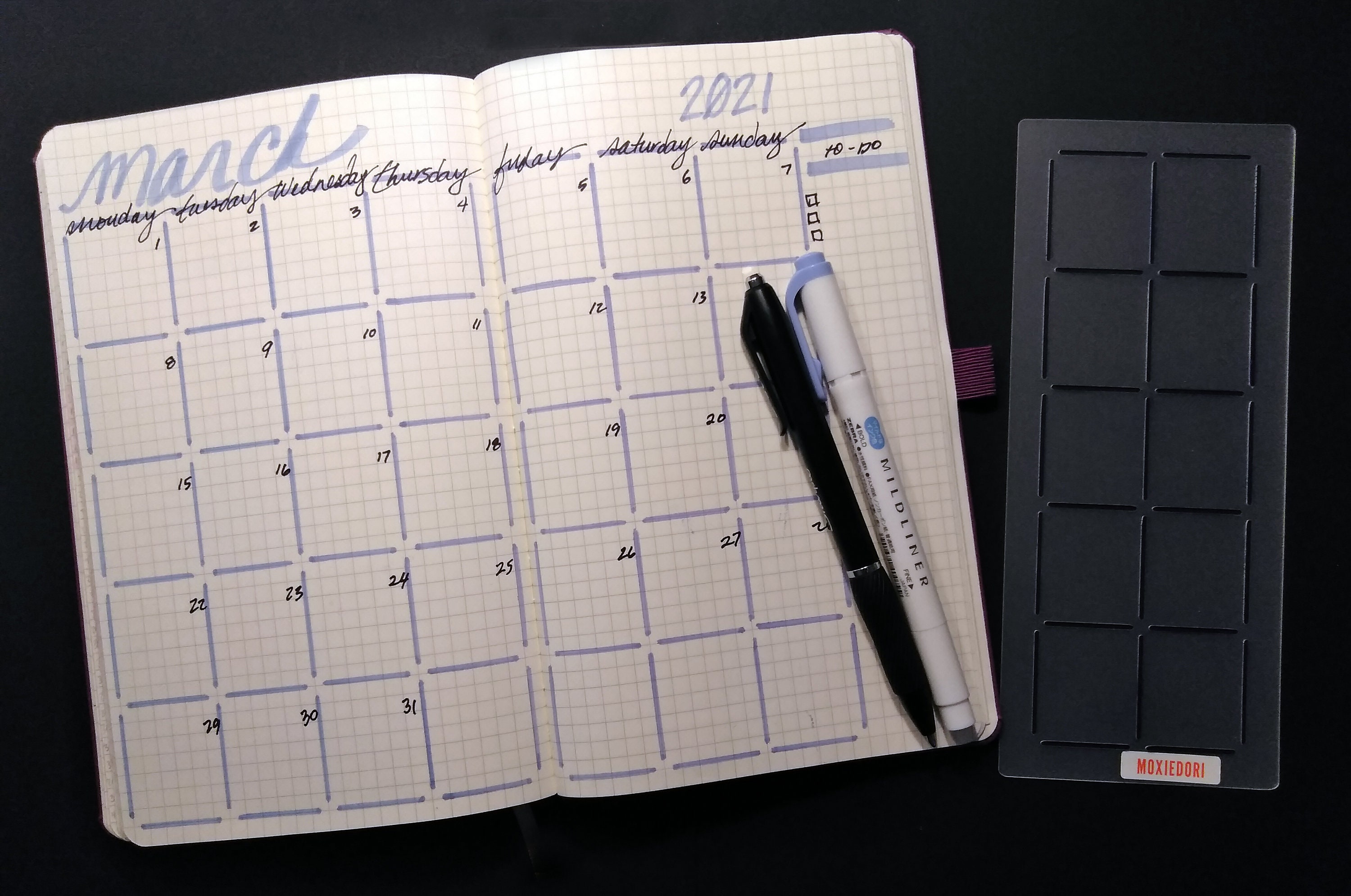 A5 Quick Monthly Layout Stencil Creates a Monthly Calendar in a Snap. Get  Yours Here. 