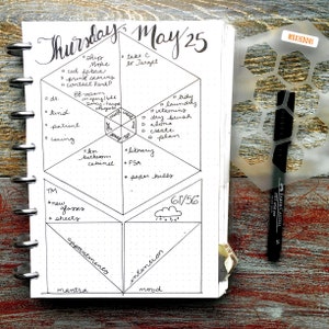 Honeycomb Hexagon bullet journaling stencil creates fun layouts. Hop over here to get it. image 6