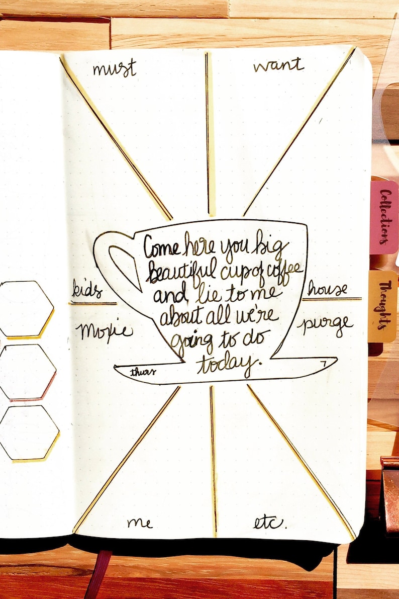 Coffee and Tea Bullet Journaling Stencil Celebrates Our Etsy