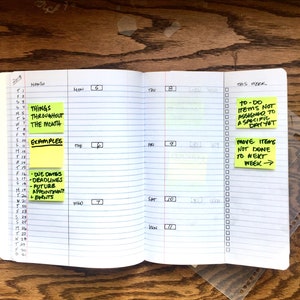 Composition notebook bullet journaling stencil creates the fold-over weekly layout to keep organized. Get it over here. image 4