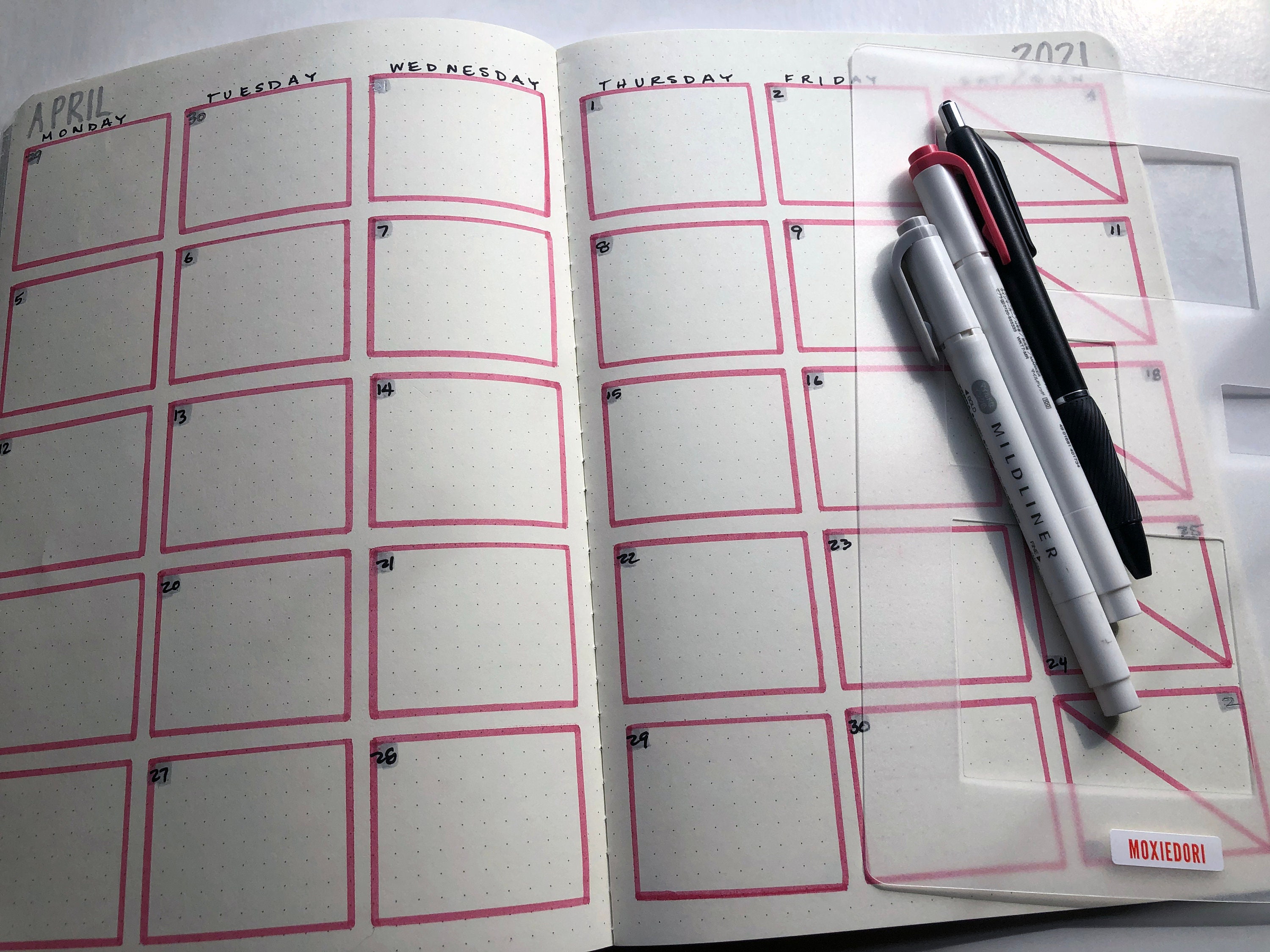 A5 Bullet Journal Stencil Month in Review • The Bosh Blog