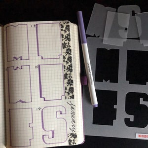 Little day letters bullet journaling stencil set makes a fun bujo weekly layout. Check it out over here.