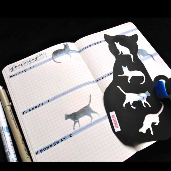 Cat Lover Bullet Journaling Stencil is the perfect kitty themed bujo tool for the cat lady in you. Grab it over here.