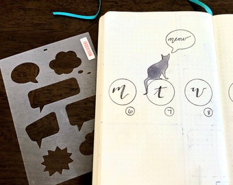 Speech Bubble Bullet Journaling Stencil creates fun speech bubbles in your bujo layouts. Get it over here.