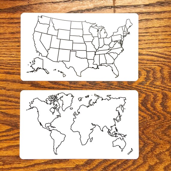 world and usa map bullet journaling tracing card is perfect etsy