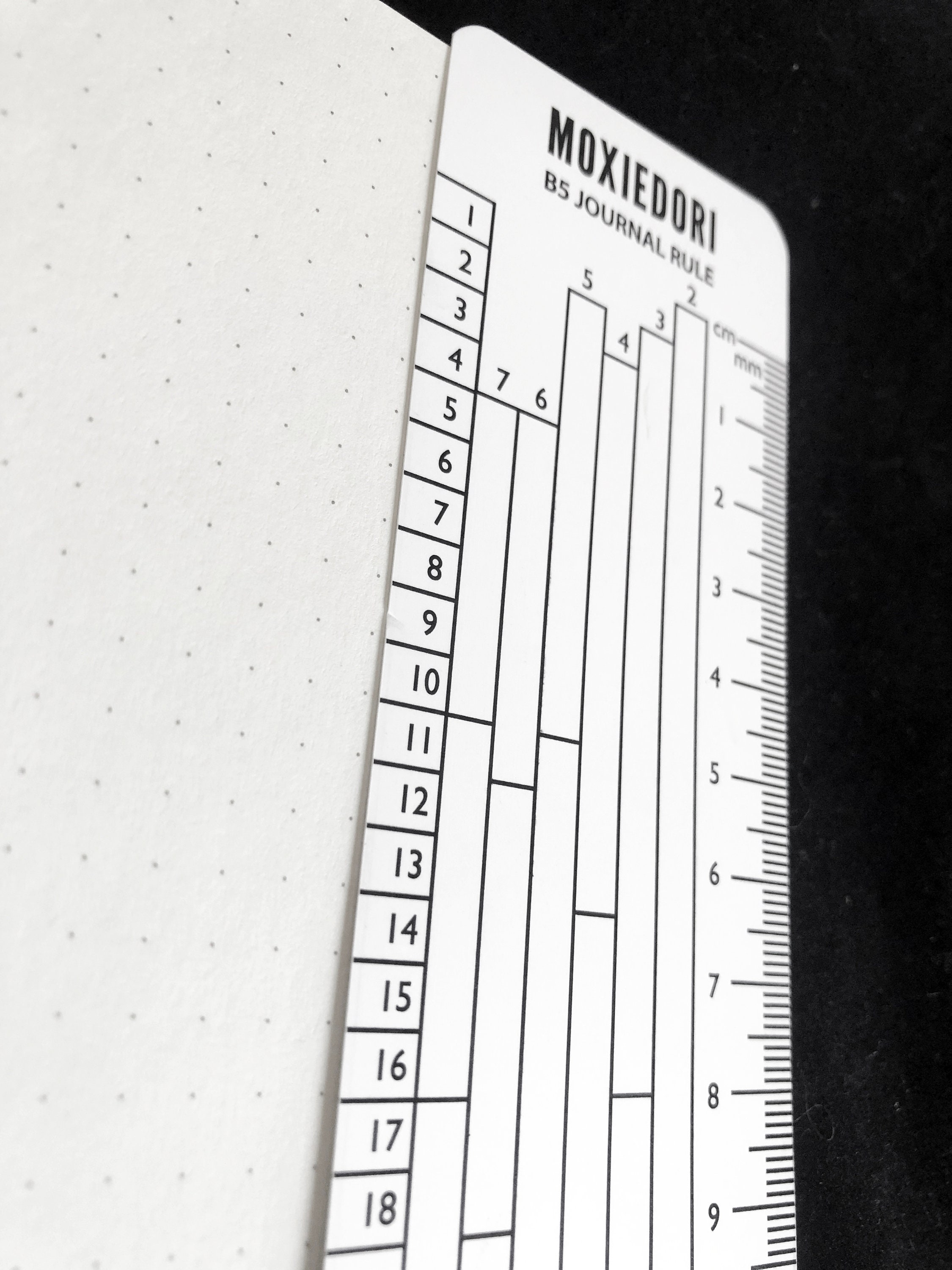 B5 Bullet Journaling Ruler Counts Boxes and Divides Your B5 Bujo Page.  Exclusively Over Here. 