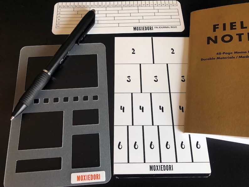 Field Notes journal bundle includes FN rows and columns tracing card, FN ruler and FN basic stencil. Time saver Get it over here. image 1