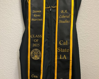 Personalized Graduation Sash, Class of 2026, Personalized Graduation Sash, Cal Sate LA, ucsd, ucla, CSULB, Read Item Details Thoroughly