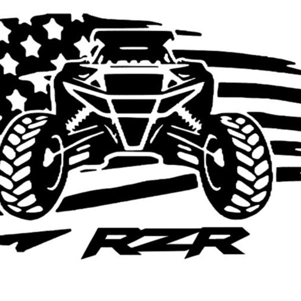 Polaris RZR USA Flag Decal, polaris rzr, rzr, polaris, decal, sticker, tshirt