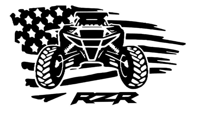 thumbnail image 2 of Polaris Patriotic American Flag Vinyl Decal Sticker Set - 22 Inch - For ATV / Snowmobile (Set Of 2) 2 of 6