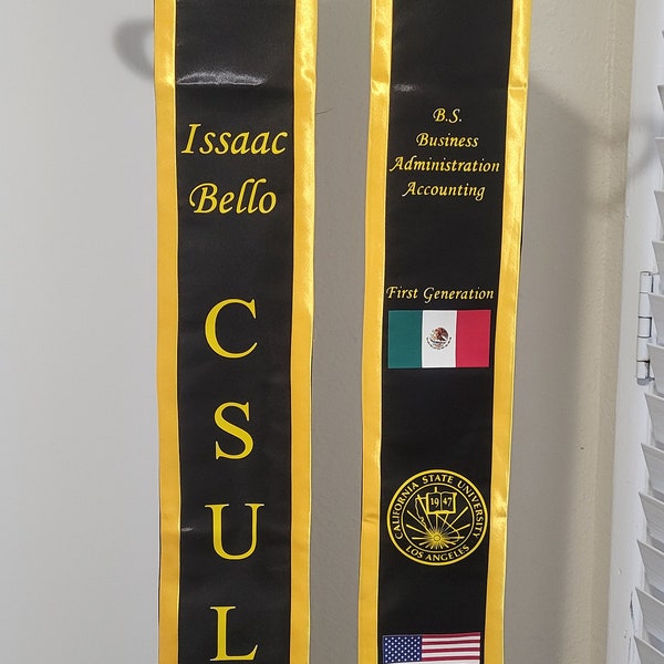 Personalized Graduation Sashes, Personalized stoles, graduation stoles, custom sashes, class of 2023, class of 2024, PLEASE READ DESCRIPTION