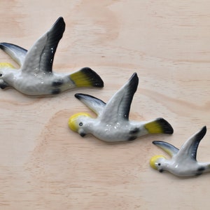 Ceramic flying Wall Ducks , Sulphur Crested Cockatoo, great Australiana