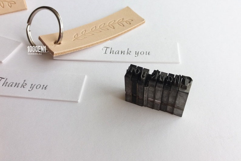 Thank you leather labels with branch