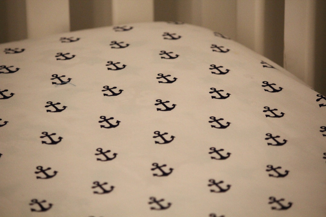 Nautical Crib Sheet Anchor Baby Bedding Nautical Baby Sheet Etsy