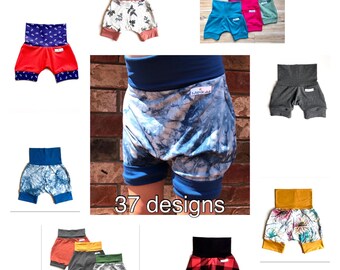 Shorts en BAMBOU pour enfants et bébés - Harem Swaggers, shorts évolutifs, shorts Growing with me, shorts grow with me, shorts pour enfants, vêtements contre l'eczéma
