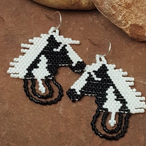 Horse Earrings, Beaded Earrings, Western Jewelry, Horse Jewelry, Equestrian Jewelry, Gift For Her, Horse Gifts, Animal Earrings, Cowgirl