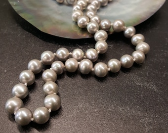 Freshwater Pearl Necklace, Freshwater Pearls, Gift For Her, Real Pearl Necklace, Pearl Necklace, Gray Pearl, June Birthstone, Handmade