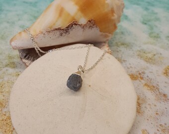 September Birthstone, Natural Sapphire Necklace, Birthstone Necklace, Raw Sapphire, September Birthday, Gift For Her, Birthstone Jewelry