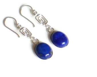 Genuine Lapis Lazuli Earrings - Natural Lapis Lazuli - Sterling Silver Earrings - Lapis Drop Earrings - Blue Earrings - Royal Blue Earrings