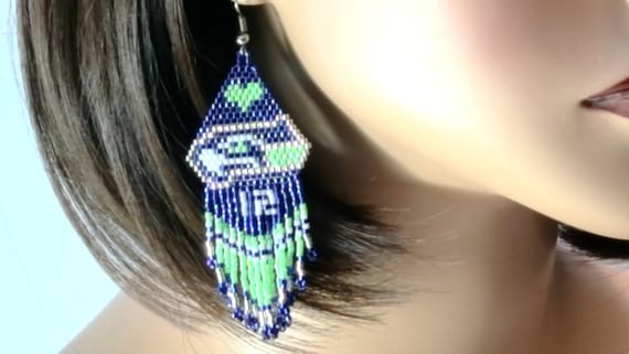 Football Earrings Seahawks Earrings Sports Earrings Football Jewelry Game Day Earrings Gift for Her Seattle Seahawks Seahawks Jewelry Etsy