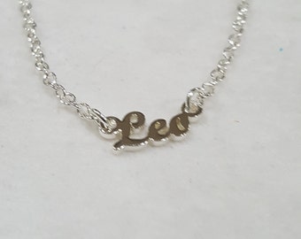 Personalized Zodiac Name Necklace, 18 Inches Long with Silver Finish