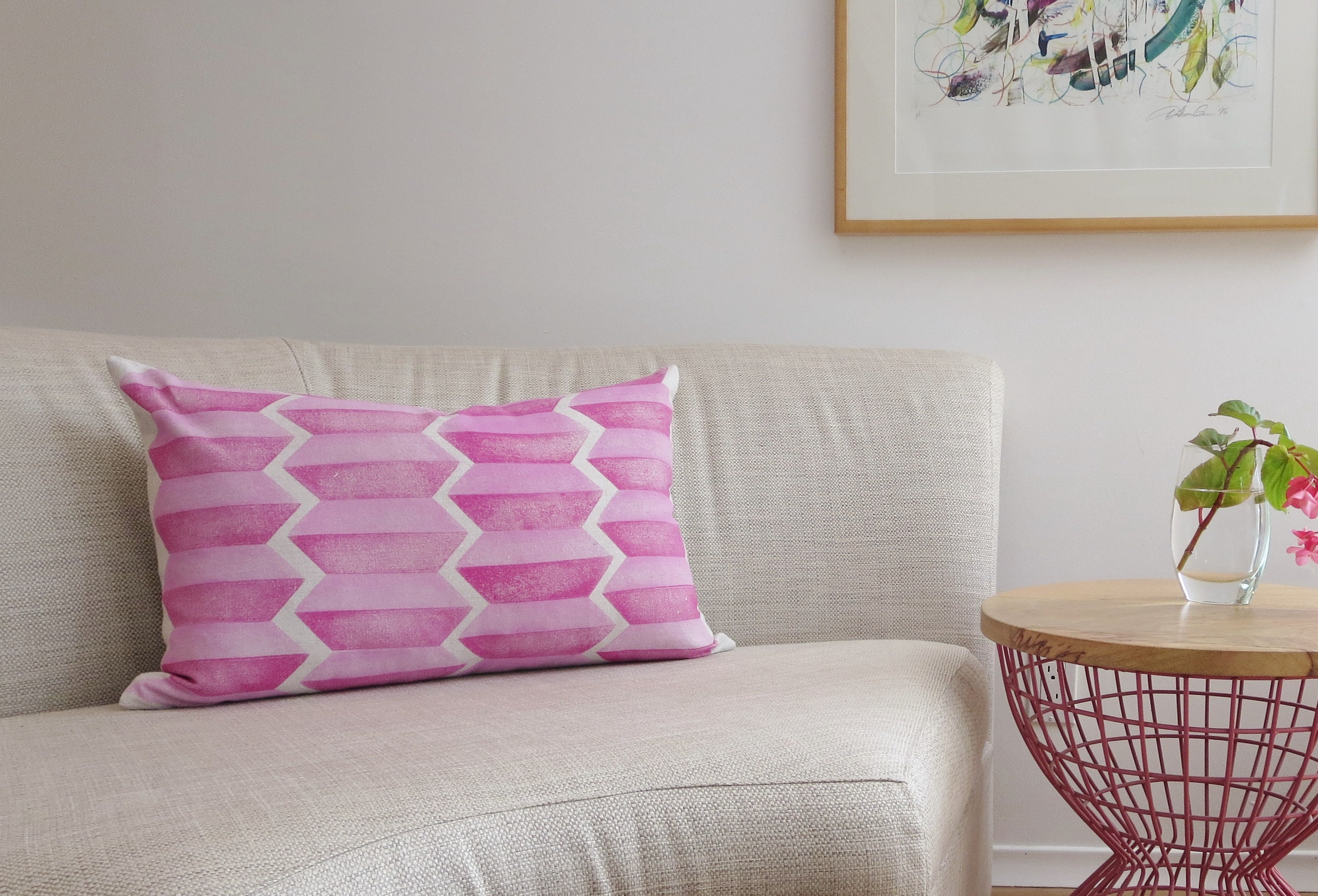 Pink rectangle pillow sale