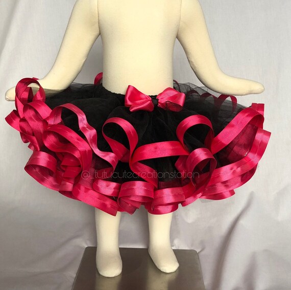 pink and black tutu dress