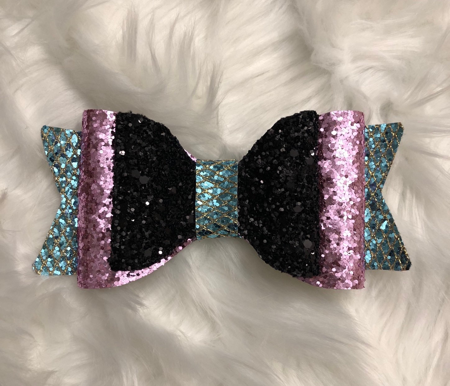 Light blueglitter bowhair bowblackpink hair bowpink Etsy