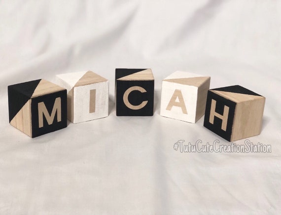 etsy baby name blocks