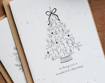 Christmas Plantable Seed Card, Christmas Tree, Eco Friendly Christmas Card, Wildflower Seed Card, Plantable Cards, Sustainable Christmas