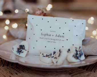 Personalised Wax Melt Wedding Favours, Eco Friendly, Highly Scented Soy Wax Melts, Plastic Free Melt, Hen Party Favours, Wedding Party Gift