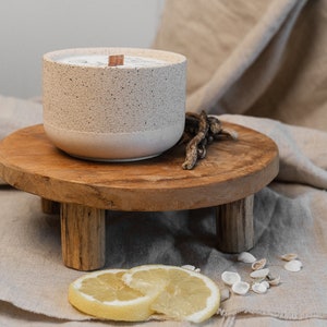 Sea Salt and Driftwood, Botanical Soy Wax Candle, Wood Wick, Concrete Candle, Stoneware Candle, Eco Friendly Candle, Candle Gift, Mum Gift image 6