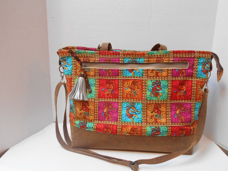southwestern tote Kokopelli tote cloth tote back pack cross body bag fabric tote