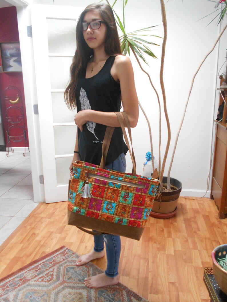 southwestern tote Kokopelli tote cloth tote back pack cross body bag fabric tote