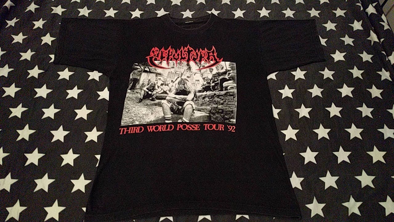 1992 Vintage Sepultura Third World Posse Arise European Tour Shirt ...