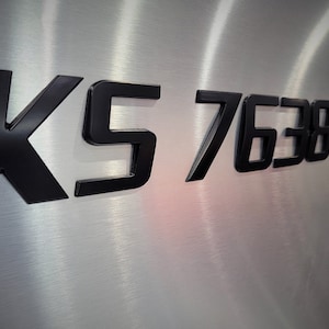 Black Emblem Boat Registration Numbers 3D Raised Lettering