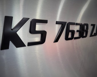 Black Emblem Boat Registration Numbers 3D Raised Lettering
